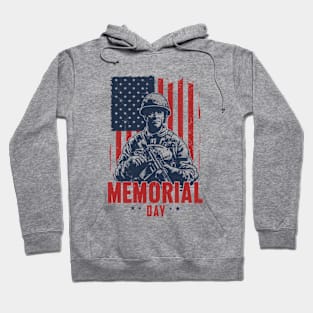 Memorial Day Soldier American Flag Hoodie